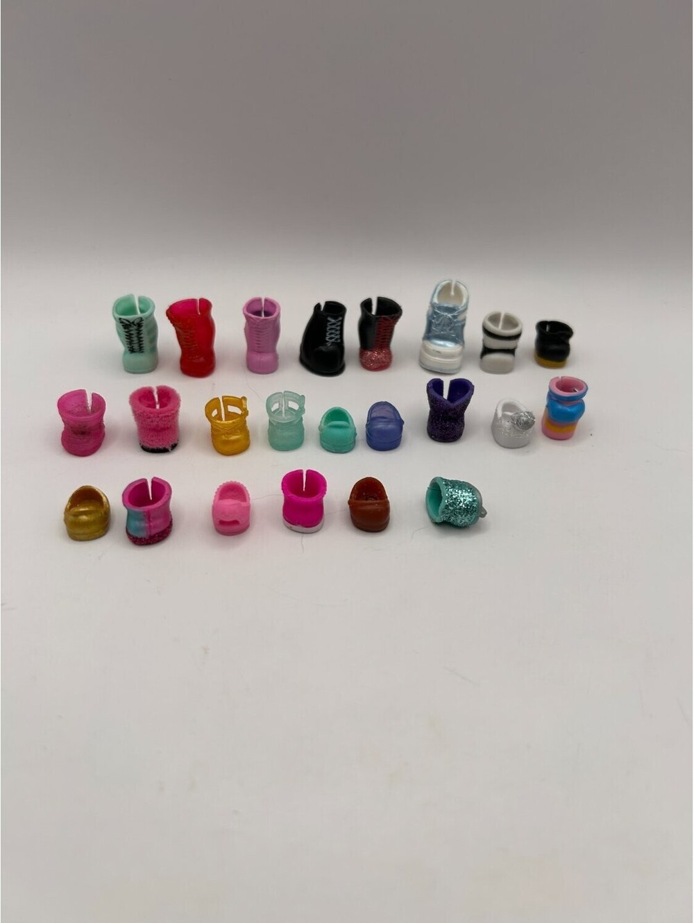 24 Single Doll Shoes Lot Fits LOL Surprise 3in Dolls Boots Sneakers Glitter Mix